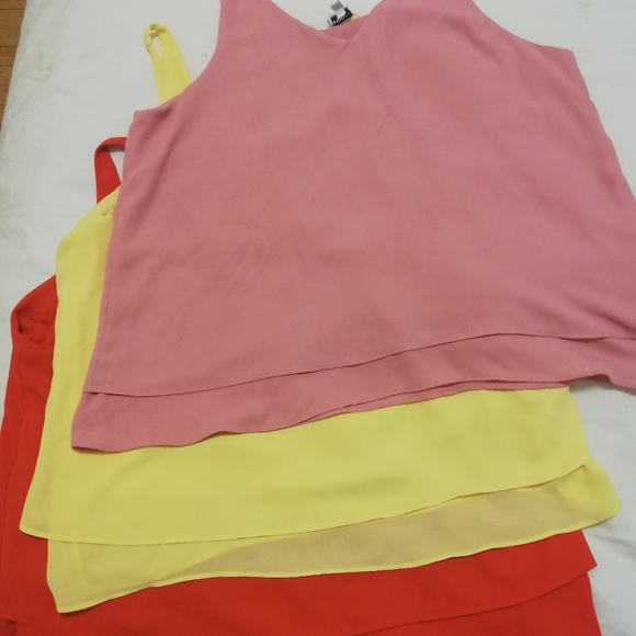 3 tank tops by reitmans R Essential. Pink/yellow and orange - Picture 6 of 6
